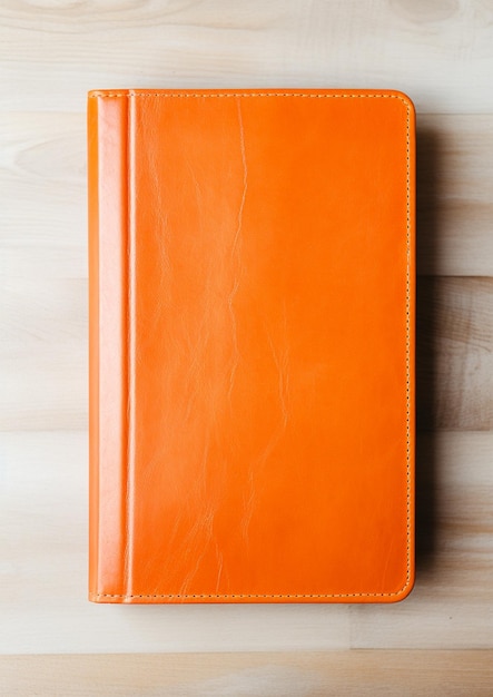 Leather bound book with a white thread on the front and back