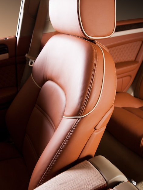 Photo leather car seat close up details