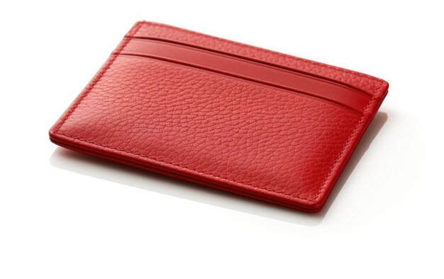 leather cardholder on white background