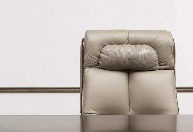 Leather chair and desk