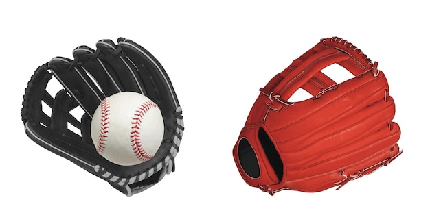 Photo leather gloves with baseball