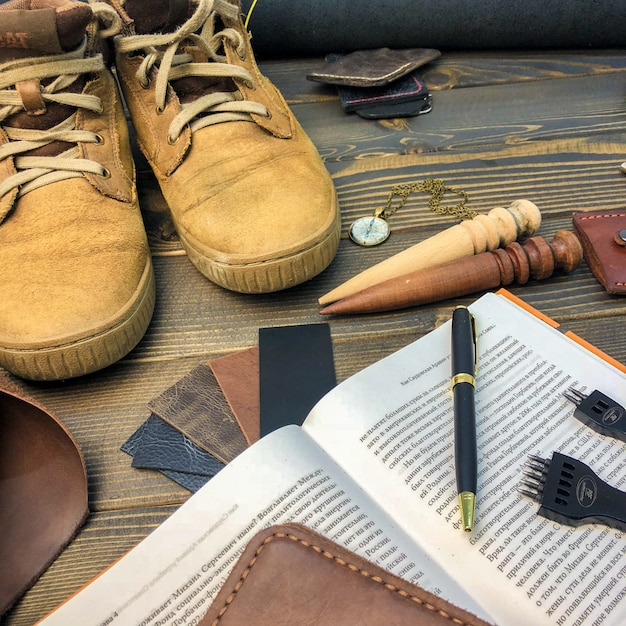 Leather goods. workshop for the manufacture of clothing and accessories.