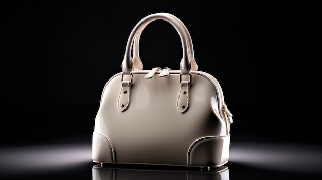 a leather handbag with a leather strap.