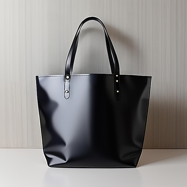 Leather handle bag fashion mockup