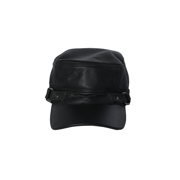 Leather hat closeup isolated on a white background