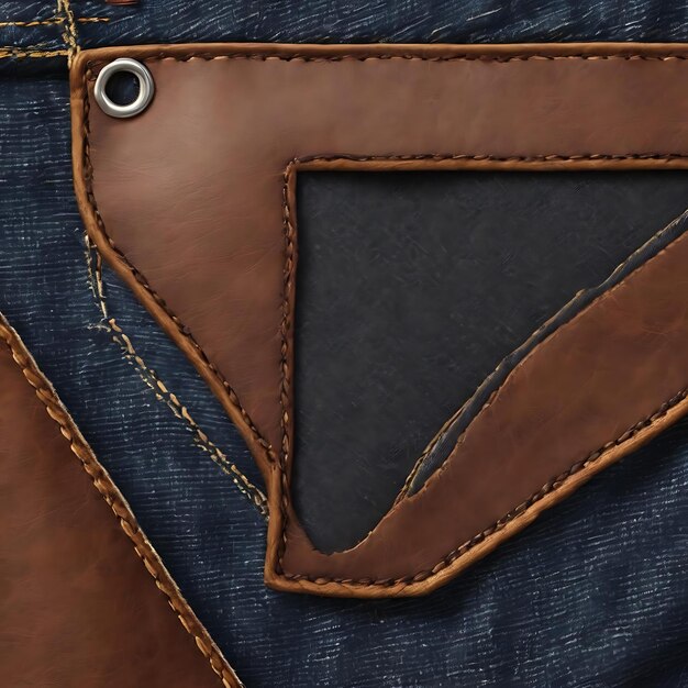 Leather label on denim texture