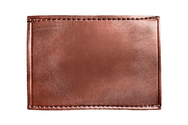 Leather label isolated