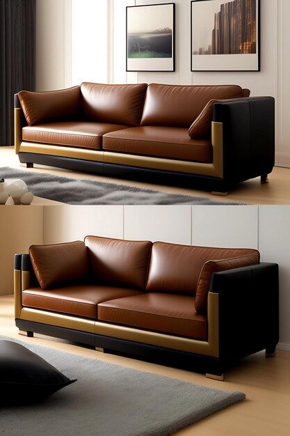 Photo leather luxurious sofa couch