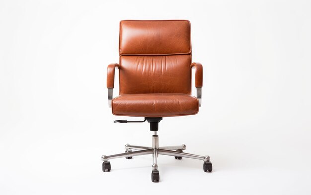 Photo leather office chair view on white background