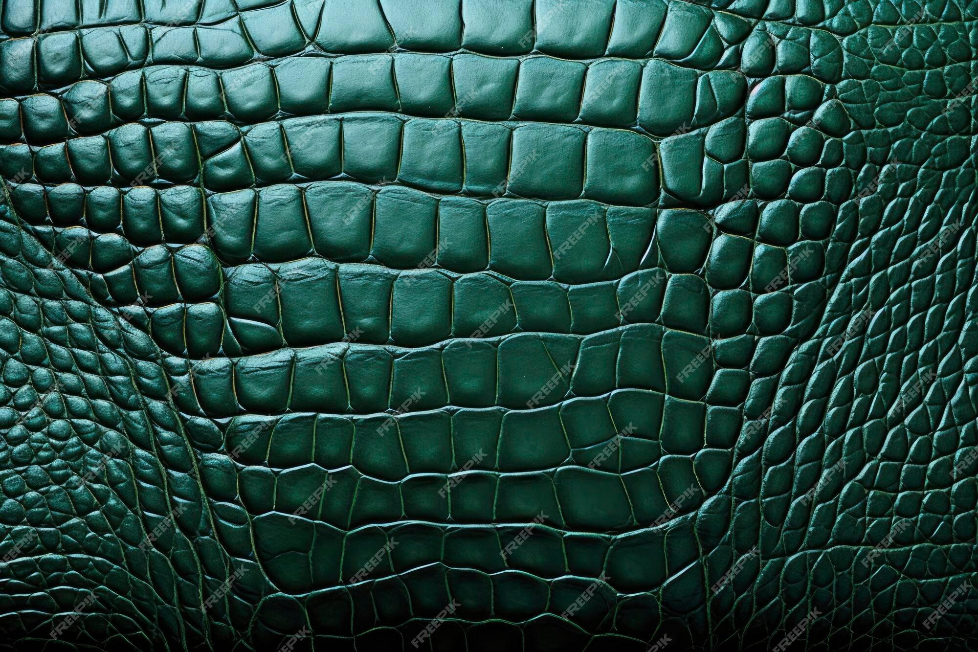 Background image - artificial textured crocodile skin green Stock Photo