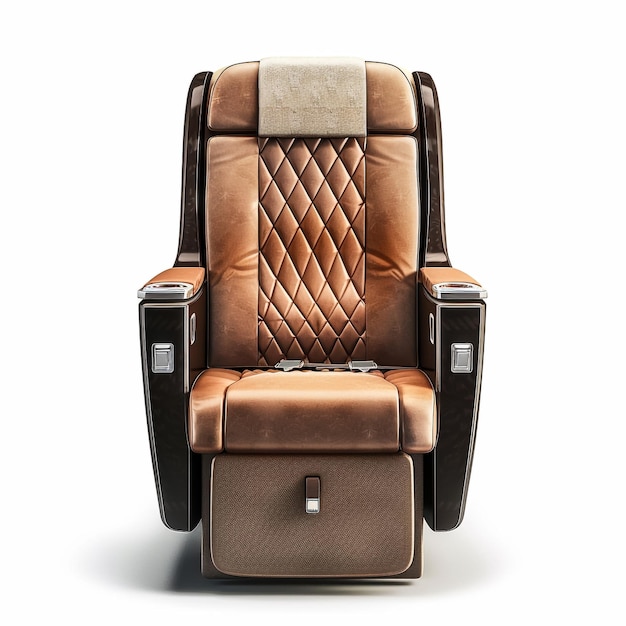Leather reclining massage chair isolated on white background selective focus Clipping path included