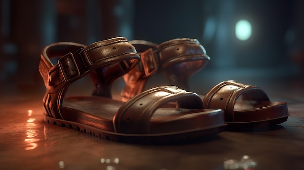 Leather sandals ai generate