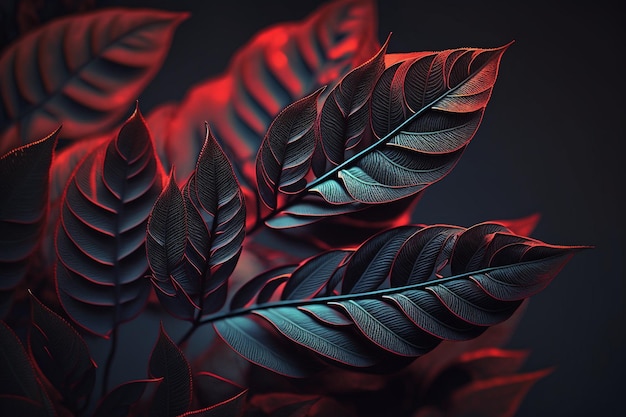 leaves, abstract, 3d, full hd, beautiful leaves, abstract, nature, wall picture