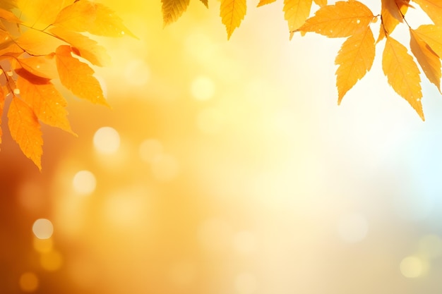 leaves are shown in the foreground of a bright background Generative AI