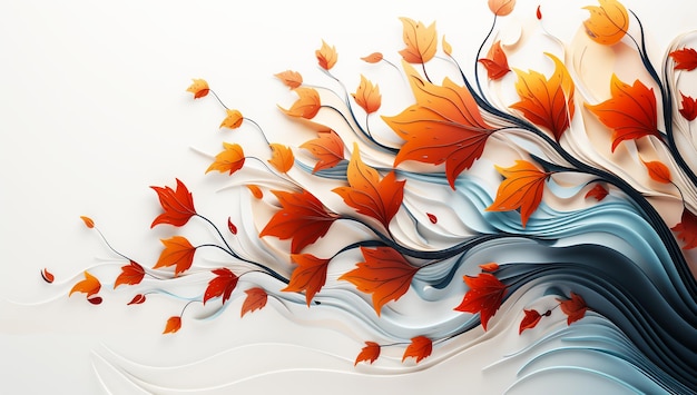 Leaves in autumn colors AI generated