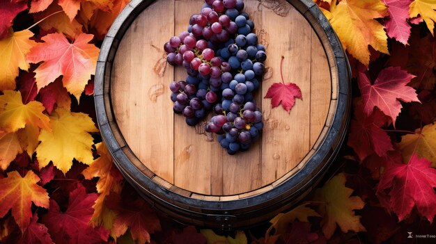 Leaves autumn grape background