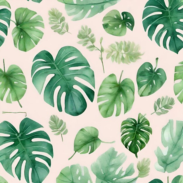 Leaves background in watercolor style