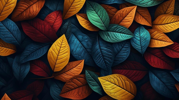 leaves background which is filled with realistic leaves with a random pattern need some realistic