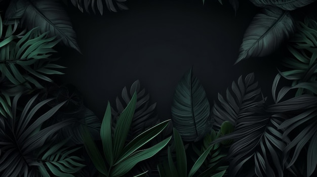 Leaves background with dark copyspace product presentation invitation template