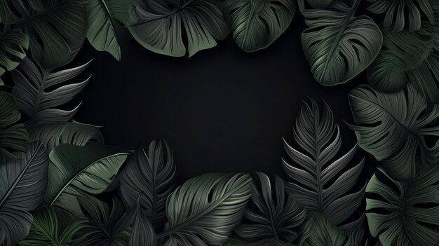 Leaves background with dark copyspace product presentation invitation template