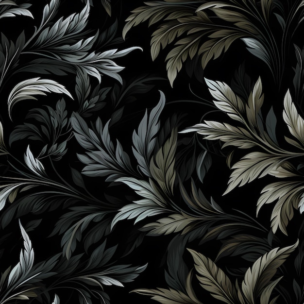 Leaves cascade in a rhythmic dance forming a seamless pattern Organic harmony