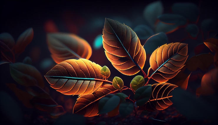 Photo leaves closeup beautiful lighting