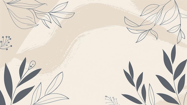 the leaves and flowers are drawn hd background on cream color