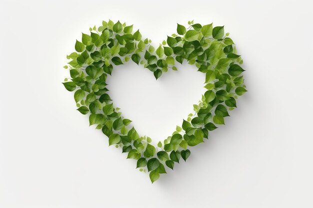 Photo leaves forming heart shape creating background for world environment day and earth day