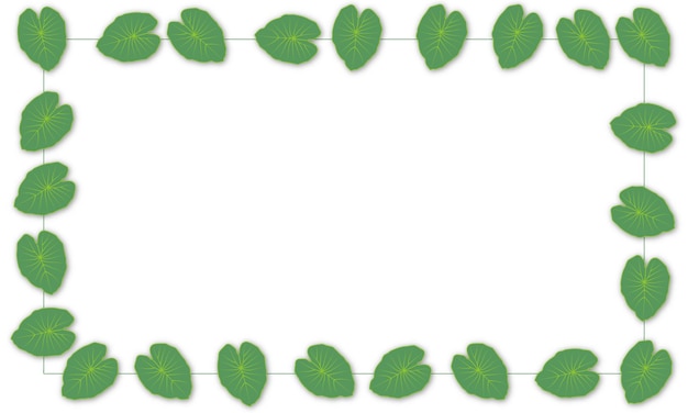 Leaves frame on background vector