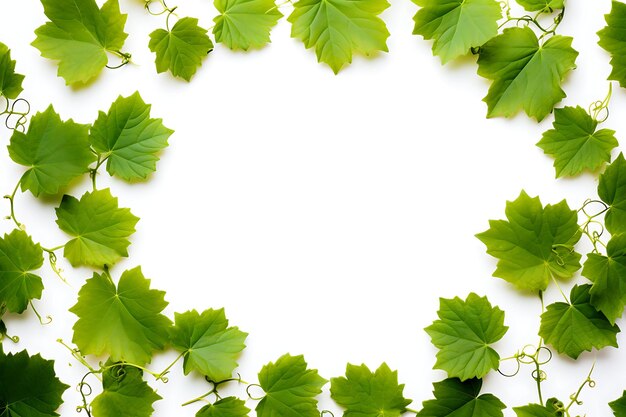 Leaves Frame On White Background High Quality Professional For Your Social Media Post Needs