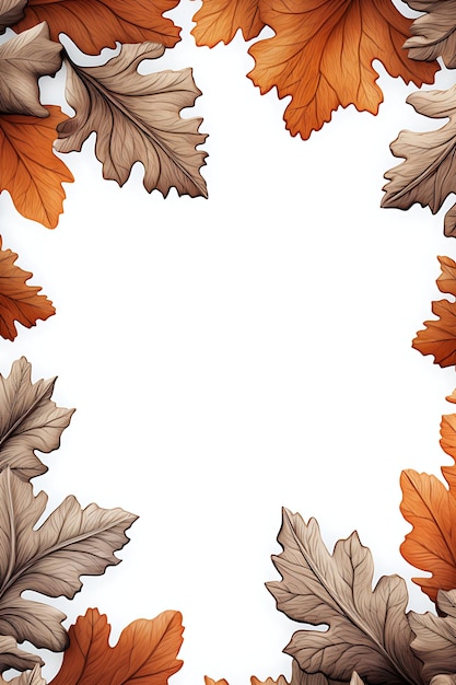 Leaves Frame On White Background High Quality Professional For Your Social Media Post Needs