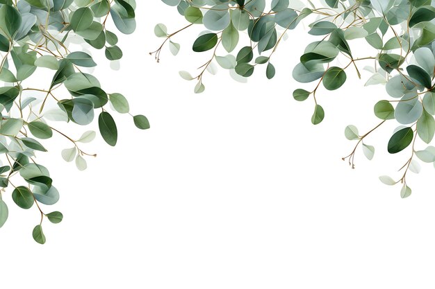 Leaves Frame On White Background High Quality Professional For Your Social Media Post Needs