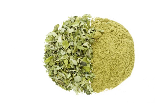 Leaves and moringa powder super food and natural medicine Moringa oleifera