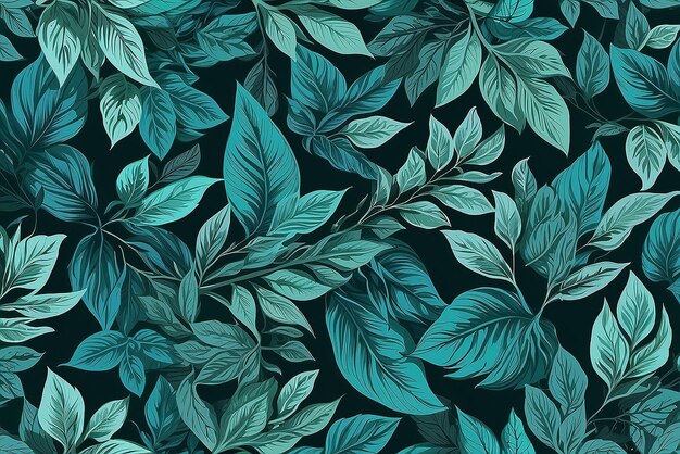 Leaves Pattern Endless Background Seamless