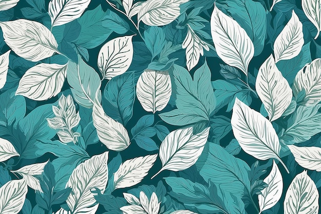 Leaves Pattern Endless Background Seamless