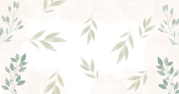leaves watercolor background