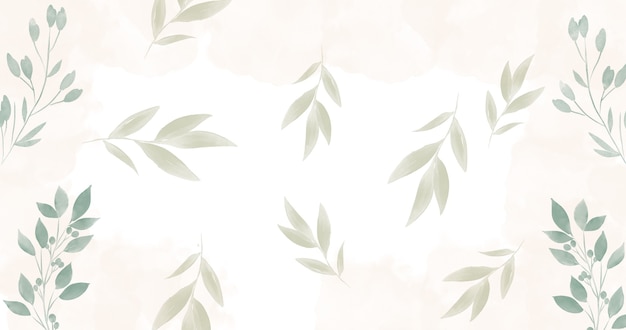 Leaves watercolor background