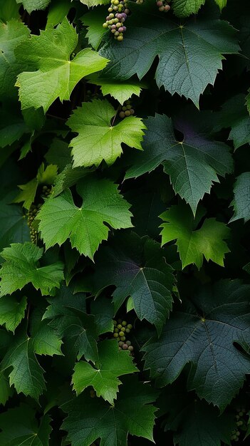 Photo leaves of wild grapes natural green
