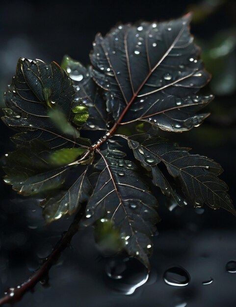 leaves with water drop