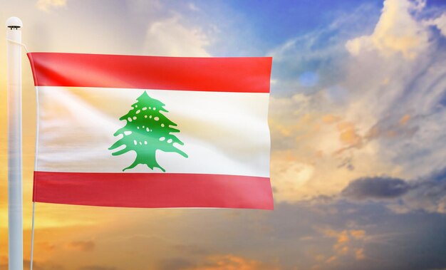 lebanon country flag, isolated 3d waving flag,