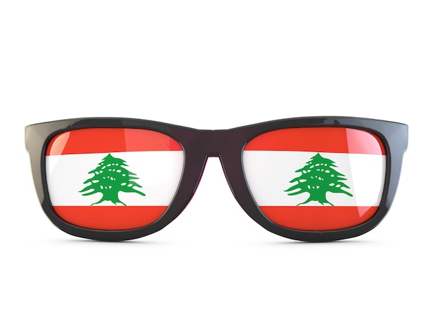 Lebanon flag sunglasses 3D Rendering