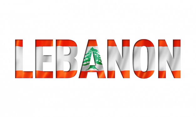 Lebanon flag text font