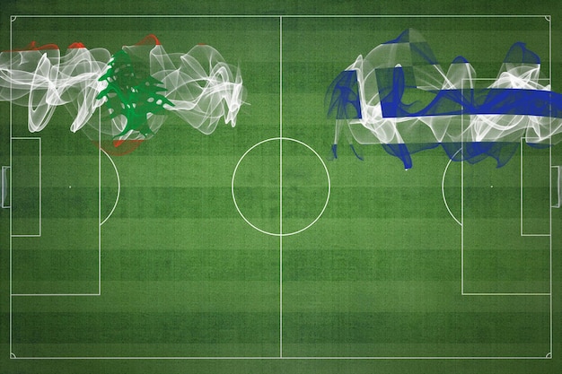 Lebanon vs Greece Soccer Match national colors national flags soccer field football game Competition concept Copy space