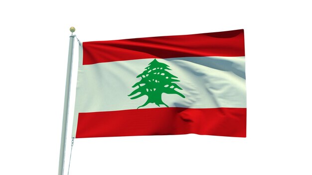 Foto bandiera del libano su sfondo bianco