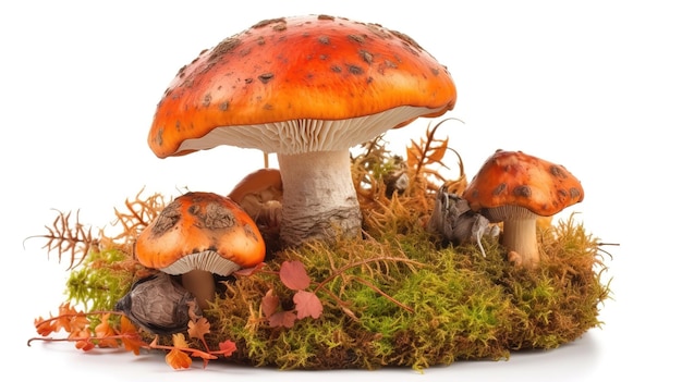 Leccinum Aurantiacum 食用森林野生キノコの天然苔の生成 ai