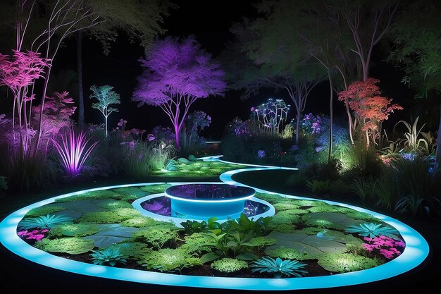 Foto installazioni di illuminazione interattiva a led per giardini botanici