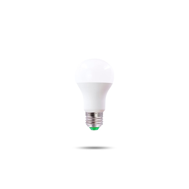 LED spaarlamp, schroefdop E27 230v geïsoleerd op een witte achtergrond.