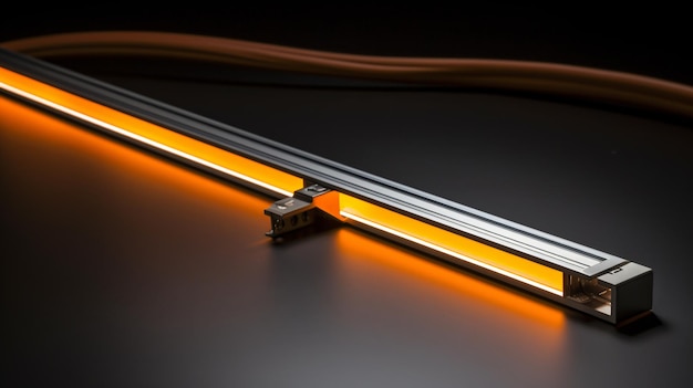Led strip orange light in aluminium channel diffuser