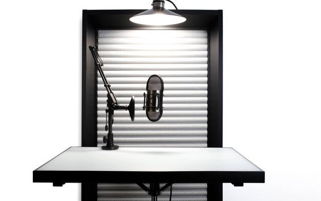 LED-verlichting in studio Vocal Booth op witte achtergrond