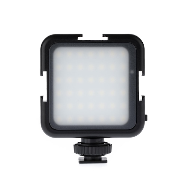 LED Video Camera Light square panel lamp isolated on white background